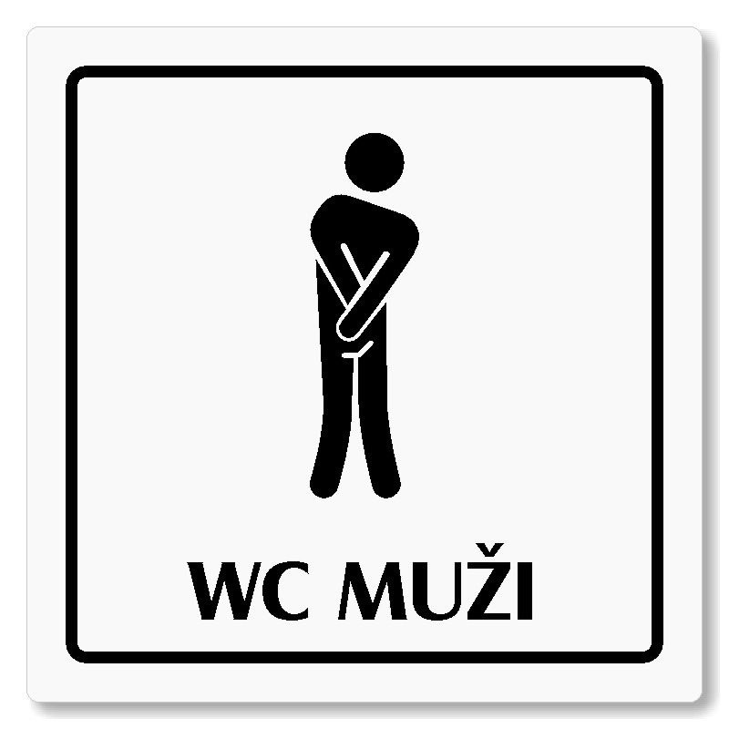 WC muži, 80x80mm, bílá, Arizona